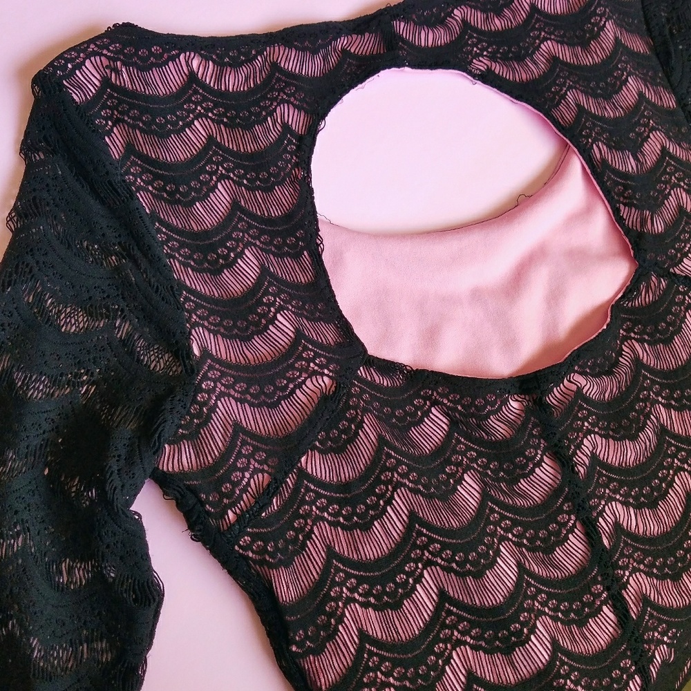 •HP• Candie's Black Lace Bodycon Dress - Picture 4 of 6